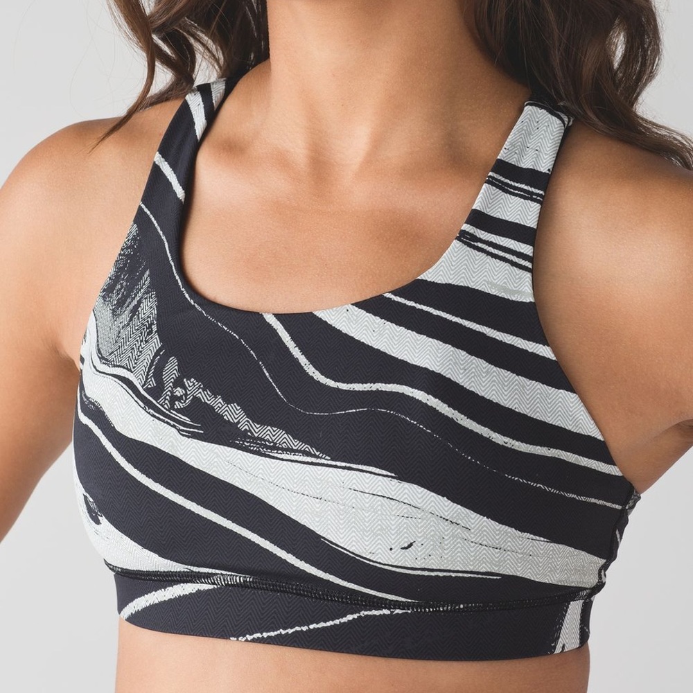 Lululemon Energy Bra Black & White Marble